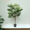 4ft Fiddle Tree in Black Pot with 26 Silk Leaves by Floral Home&#xAE;